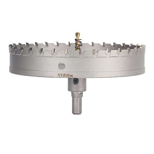 Vearter 185mm Hartmetall Lochsäge, TCT Lochbohrer Bohrer mit Zentrierbohrer, Hartmetallbohrer für Metall, Edelstahl, Baustahl, Aluminium, Kupfer, Eisen, Kunststoff, Glasfaser Vearter 185mm Hartmetall Lochsäge, TCT Lochbohrer Bohrer mit Zentrierbohrer, Hartmetallbohrer für Metall, Edelstahl, Baustahl, Aluminium, Kupfer, Eisen, Kunststoff, Glasfaser von Vearter