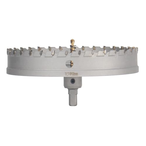 Vearter 190mm Hartmetall Lochsäge, TCT Lochbohrer Bohrer mit Zentrierbohrer, Hartmetallbohrer für Metall, Edelstahl, Baustahl, Aluminium, Kupfer, Eisen, Kunststoff, Glasfaser von Vearter