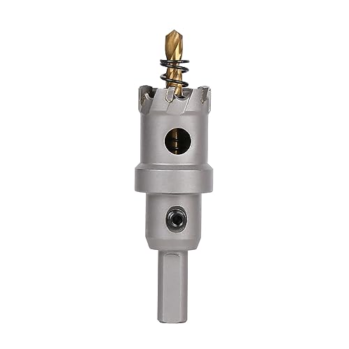 Vearter 25mm Hartmetall Lochsäge, TCT Lochbohrer Bohrer mit Zentrierbohrer, Hartmetallbohrer für Metall, Edelstahl, Baustahl, Aluminium, Kupfer, Eisen, Kunststoff, Glasfaser von Vearter