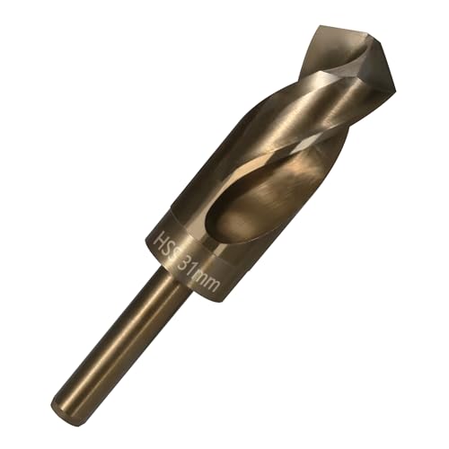 Vearter 31mm Spiralbohrer, HSS M2 Bohrer für Metall mit 12,7 mm Reduziertem Schaft, Schnellwechsel Metallbohrer für edelstahl Stahl, Kupfer, Aluminium, Zinklegierung, Holz und Kunststoff Vearter 31mm Spiralbohrer, HSS M2 Bohrer für Metall mit 12,7 mm Reduziertem Schaft, Schnellwechsel Metallbohrer für edelstahl Stahl, Kupfer, Aluminium, Zinklegierung, Holz und Kunststoff von Vearter