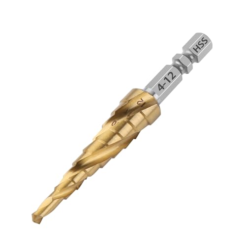 Vearter 4-12mm Stufenbohrer Metall, 9 Stufen Kegelbohrer Metallbohrer, HSS 4241 Lochbohrer, Spiralnut Sechskantschaft Bohrer für Edelstahl, Aluminiumblech, Eisen, Kunststoff, PVC, Holz von Vearter