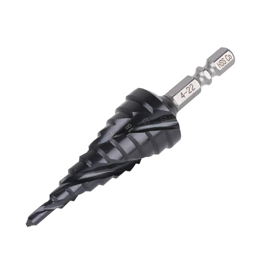 Vearter 4-22mm Stufenbohrer Metall, 10 Stufen Kegelbohrer Metallbohrer, HSS M35 Kobalt TiAlN Lochbohrer, Spiralnut Sechskantschaft Bohrer für Edelstahl, Aluminiumblech, Eisen, Kunststoff, PVC, Holz Vearter 4-22mm Stufenbohrer Metall, 10 Stufen Kegelbohrer Metallbohrer, HSS M35 Kobalt TiAlN Lochbohrer, Spiralnut Sechskantschaft Bohrer für Edelstahl, Aluminiumblech, Eisen, Kunststoff, PVC, Holz von Vearter