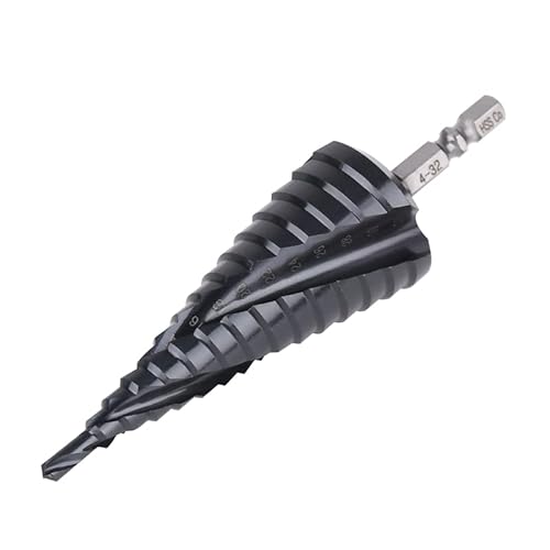 Vearter 4-32mm Stufenbohrer Metall, 15 Stufen Kegelbohrer Metallbohrer, HSS M35 Kobalt TiAlN Lochbohrer, Spiralnut Sechskantschaft Bohrer für Edelstahl, Aluminiumblech, Eisen, Kunststoff, PVC, Holz Vearter 4-32mm Stufenbohrer Metall, 15 Stufen Kegelbohrer Metallbohrer, HSS M35 Kobalt TiAlN Lochbohrer, Spiralnut Sechskantschaft Bohrer für Edelstahl, Aluminiumblech, Eisen, Kunststoff, PVC, Holz von Vearter