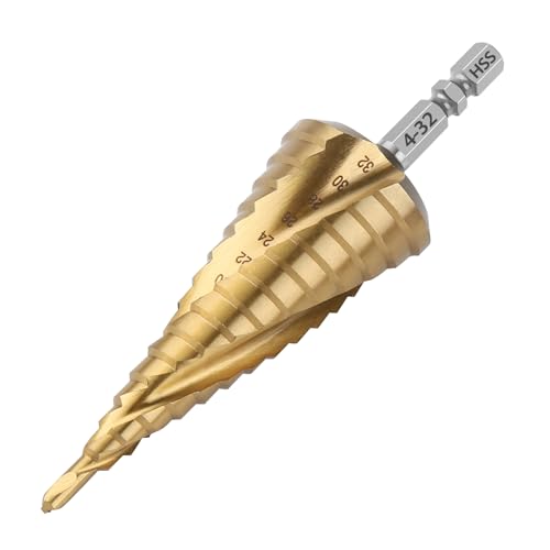 Vearter 4-32mm Stufenbohrer Metall, 15 Stufen Kegelbohrer Metallbohrer, HSS 4241 Lochbohrer, Spiralnut Sechskantschaft Bohrer für Edelstahl, Aluminiumblech, Eisen, Kunststoff, PVC, Holz Vearter 4-32mm Stufenbohrer Metall, 15 Stufen Kegelbohrer Metallbohrer, HSS 4241 Lochbohrer, Spiralnut Sechskantschaft Bohrer für Edelstahl, Aluminiumblech, Eisen, Kunststoff, PVC, Holz von Vearter