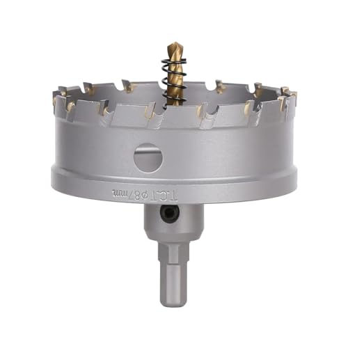 Vearter 87mm Hartmetall Lochsäge, TCT Lochbohrer Bohrer mit Zentrierbohrer, Hartmetallbohrer für Metall, Edelstahl, Baustahl, Aluminium, Kupfer, Eisen, Kunststoff, Glasfaser Vearter 87mm Hartmetall Lochsäge, TCT Lochbohrer Bohrer mit Zentrierbohrer, Hartmetallbohrer für Metall, Edelstahl, Baustahl, Aluminium, Kupfer, Eisen, Kunststoff, Glasfaser von Vearter