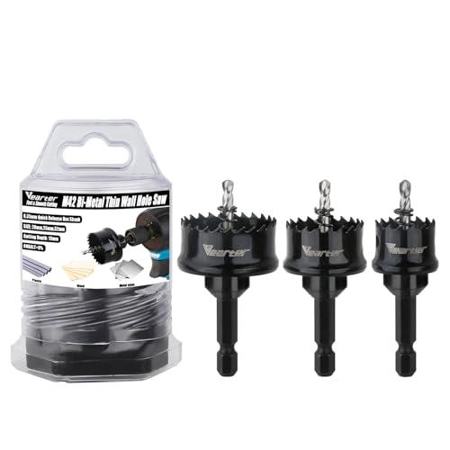 Vearter Bi-Metall Lochsäge, 20-32mm 3 Stück Lochsäge Set Bohrkrone, Dünnwandiges Kobalt M42 Lochkreissäge Set mit Dornen für Holz, Metall, Kupfer, Gips, PVC, Stahlplatte, Trockenbau Vearter Bi-Metall Lochsäge, 20-32mm 3 Stück Lochsäge Set Bohrkrone, Dünnwandiges Kobalt M42 Lochkreissäge Set mit Dornen für Holz, Metall, Kupfer, Gips, PVC, Stahlplatte, Trockenbau von Vearter