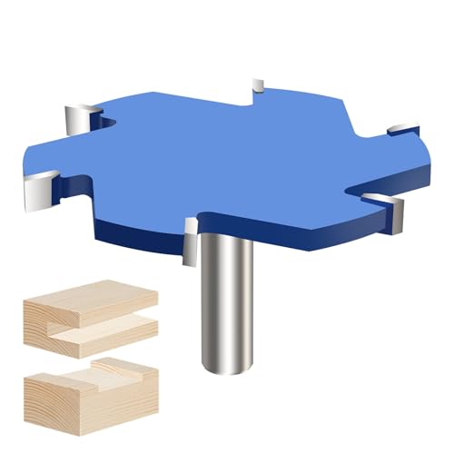 Vearter CNC Plattenfräser, 12,7mm Schaft Oberfläche Fräser Bit, 6 Flügel YG6X Hartmetall Fräser Hobelfräser für die Oberflächenholzbearbeitung(100mm D, 8mm H) von Vearter