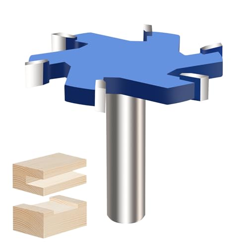 Vearter CNC Plattenfräser, 12,7mm Schaft Oberfläche Fräser Bit, 6 Flügel YG6X Hartmetall Fräser Hobelfräser für die Oberflächenholzbearbeitung(65mm D, 8mm H) von Vearter