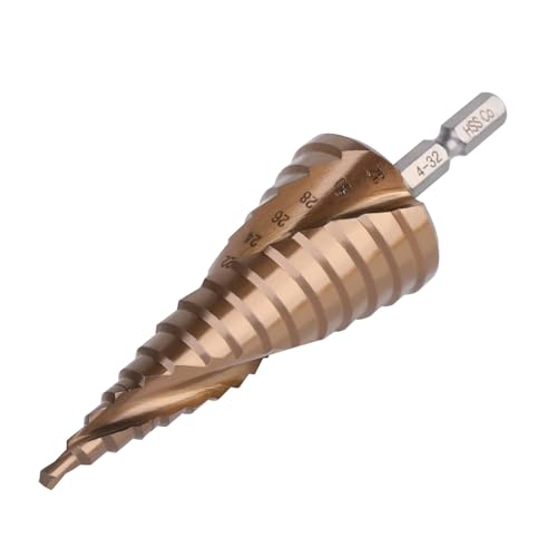 Vearter 4-32mm Stufenbohrer Metall, 15 Stufen Kegelbohrer Metallbohrer, HSS M35 Kobalt Lochbohrer, Spiralnut Sechskantschaft Bohrer für Edelstahl, Aluminiumblech, Eisen, Kunststoff, PVC, Holz Vearter 4-32mm Stufenbohrer Metall, 15 Stufen Kegelbohrer Metallbohrer, HSS M35 Kobalt Lochbohrer, Spiralnut Sechskantschaft Bohrer für Edelstahl, Aluminiumblech, Eisen, Kunststoff, PVC, Holz von Vearter