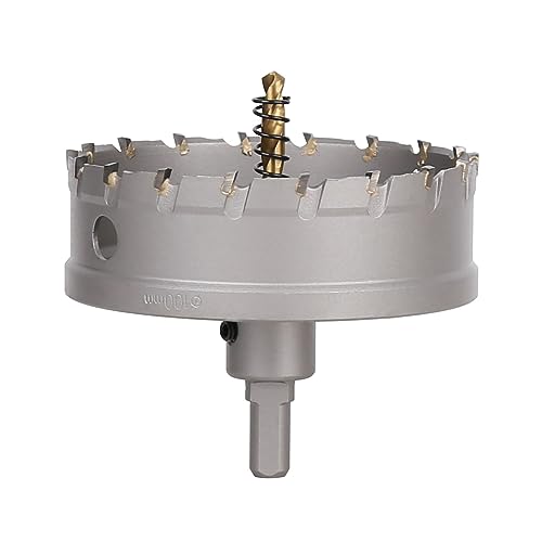 Vearter 100mm Hartmetall Lochsäge, TCT Lochbohrer Bohrer mit Zentrierbohrer, Hartmetallbohrer für Metall, Edelstahl, Baustahl, Aluminium, Kupfer, Eisen, Kunststoff, Glasfaser von Vearter