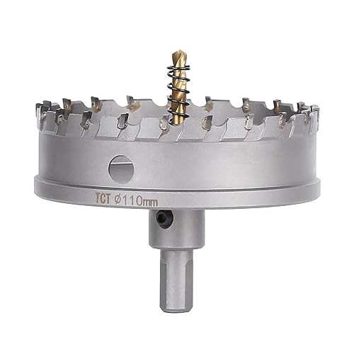 Vearter 110mm Hartmetall Lochsäge, TCT Lochbohrer Bohrer mit Zentrierbohrer, Hartmetallbohrer für Metall, Edelstahl, Baustahl, Aluminium, Kupfer, Eisen, Kunststoff, Glasfaser Vearter 110mm Hartmetall Lochsäge, TCT Lochbohrer Bohrer mit Zentrierbohrer, Hartmetallbohrer für Metall, Edelstahl, Baustahl, Aluminium, Kupfer, Eisen, Kunststoff, Glasfaser von Vearter