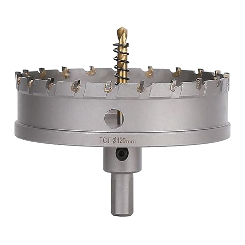 Vearter 120mm Hartmetall Lochsäge, TCT Lochbohrer Bohrer mit Zentrierbohrer, Hartmetallbohrer für Metall, Edelstahl, Baustahl, Aluminium, Kupfer, Eisen, Kunststoff, Glasfaser Vearter 120mm Hartmetall Lochsäge, TCT Lochbohrer Bohrer mit Zentrierbohrer, Hartmetallbohrer für Metall, Edelstahl, Baustahl, Aluminium, Kupfer, Eisen, Kunststoff, Glasfaser von Vearter