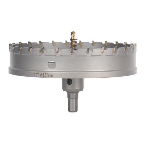 Vearter 155mm Hartmetall Lochsäge, TCT Lochbohrer Bohrer mit Zentrierbohrer, Hartmetallbohrer für Metall, Edelstahl, Baustahl, Aluminium, Kupfer, Eisen, Kunststoff, Glasfaser Vearter 155mm Hartmetall Lochsäge, TCT Lochbohrer Bohrer mit Zentrierbohrer, Hartmetallbohrer für Metall, Edelstahl, Baustahl, Aluminium, Kupfer, Eisen, Kunststoff, Glasfaser von Vearter