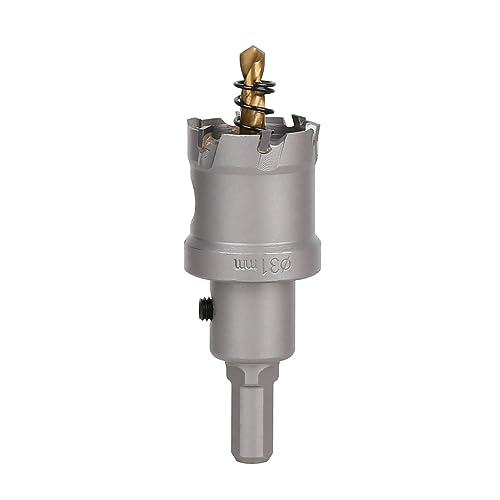 Vearter 31mm Hartmetall Lochsäge, TCT Lochbohrer Bohrer mit Zentrierbohrer, Hartmetallbohrer für Metall, Edelstahl, Baustahl, Aluminium, Kupfer, Eisen, Kunststoff, Glasfaser Vearter 31mm Hartmetall Lochsäge, TCT Lochbohrer Bohrer mit Zentrierbohrer, Hartmetallbohrer für Metall, Edelstahl, Baustahl, Aluminium, Kupfer, Eisen, Kunststoff, Glasfaser von Vearter