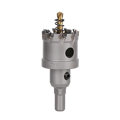 Vearter 36mm Hartmetall Lochsäge, TCT Lochbohrer Bohrer mit Zentrierbohrer, Hartmetallbohrer für Metall, Edelstahl, Baustahl, Aluminium, Kupfer, Eisen, Kunststoff, Glasfaser Vearter 36mm Hartmetall Lochsäge, TCT Lochbohrer Bohrer mit Zentrierbohrer, Hartmetallbohrer für Metall, Edelstahl, Baustahl, Aluminium, Kupfer, Eisen, Kunststoff, Glasfaser von Vearter