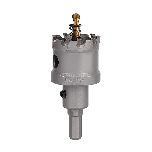 Vearter 37mm Hartmetall Lochsäge, TCT Lochbohrer Bohrer mit Zentrierbohrer, Hartmetallbohrer für Metall, Edelstahl, Baustahl, Aluminium, Kupfer, Eisen, Kunststoff, Glasfaser Vearter 37mm Hartmetall Lochsäge, TCT Lochbohrer Bohrer mit Zentrierbohrer, Hartmetallbohrer für Metall, Edelstahl, Baustahl, Aluminium, Kupfer, Eisen, Kunststoff, Glasfaser von Vearter