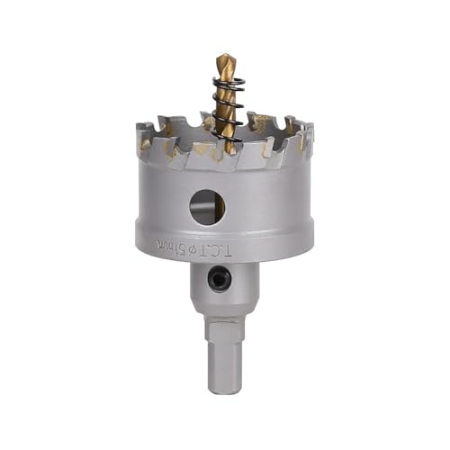 Vearter 51mm Hartmetall Lochsäge, TCT Lochbohrer Bohrer mit Zentrierbohrer, Hartmetallbohrer für Metall, Edelstahl, Baustahl, Aluminium, Kupfer, Eisen, Kunststoff, Glasfaser Vearter 51mm Hartmetall Lochsäge, TCT Lochbohrer Bohrer mit Zentrierbohrer, Hartmetallbohrer für Metall, Edelstahl, Baustahl, Aluminium, Kupfer, Eisen, Kunststoff, Glasfaser von Vearter