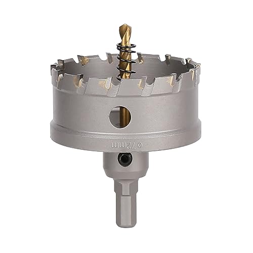 Vearter 72mm Hartmetall Lochsäge, TCT Lochbohrer Bohrer mit Zentrierbohrer, Hartmetallbohrer für Metall, Edelstahl, Baustahl, Aluminium, Kupfer, Eisen, Kunststoff, Glasfaser Vearter 72mm Hartmetall Lochsäge, TCT Lochbohrer Bohrer mit Zentrierbohrer, Hartmetallbohrer für Metall, Edelstahl, Baustahl, Aluminium, Kupfer, Eisen, Kunststoff, Glasfaser von Vearter