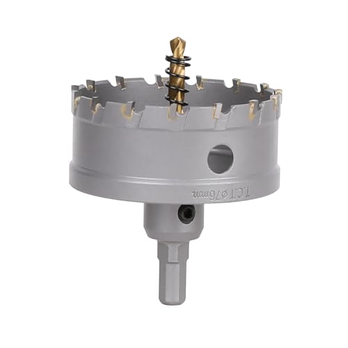Vearter 76mm Hartmetall Lochsäge, TCT Lochbohrer Bohrer mit Zentrierbohrer, Hartmetallbohrer für Metall, Edelstahl, Baustahl, Aluminium, Kupfer, Eisen, Kunststoff, Glasfaser Vearter 76mm Hartmetall Lochsäge, TCT Lochbohrer Bohrer mit Zentrierbohrer, Hartmetallbohrer für Metall, Edelstahl, Baustahl, Aluminium, Kupfer, Eisen, Kunststoff, Glasfaser von Vearter