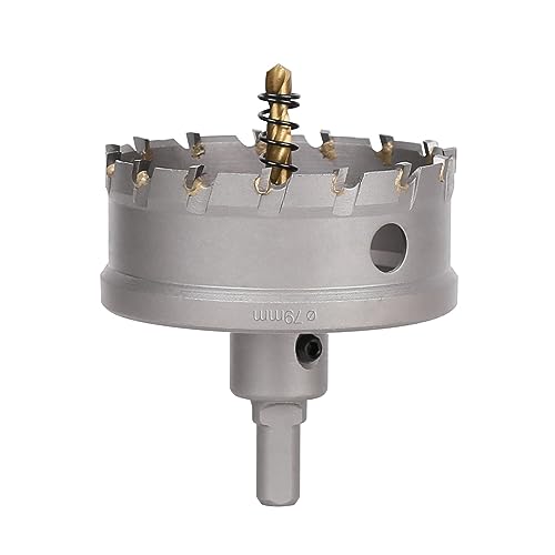 Vearter 79mm Hartmetall Lochsäge, TCT Lochbohrer Bohrer mit Zentrierbohrer, Hartmetallbohrer für Metall, Edelstahl, Baustahl, Aluminium, Kupfer, Eisen, Kunststoff, Glasfaser Vearter 79mm Hartmetall Lochsäge, TCT Lochbohrer Bohrer mit Zentrierbohrer, Hartmetallbohrer für Metall, Edelstahl, Baustahl, Aluminium, Kupfer, Eisen, Kunststoff, Glasfaser von Vearter