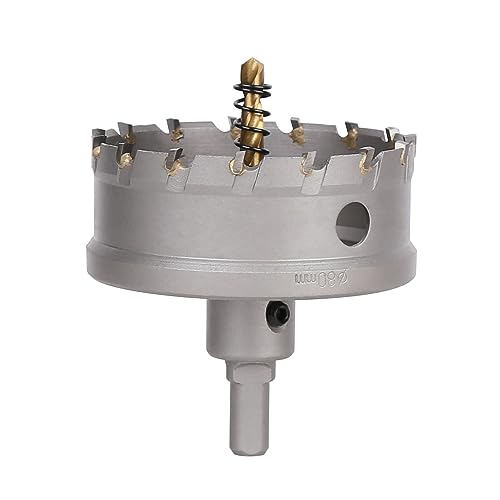 Vearter 80mm Hartmetall Lochsäge, TCT Lochbohrer Bohrer mit Zentrierbohrer, Hartmetallbohrer für Metall, Edelstahl, Baustahl, Aluminium, Kupfer, Eisen, Kunststoff, Glasfaser von Vearter