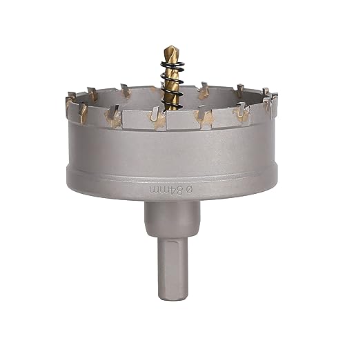 Vearter 84mm Hartmetall Lochsäge, TCT Lochbohrer Bohrer mit Zentrierbohrer, Hartmetallbohrer für Metall, Edelstahl, Baustahl, Aluminium, Kupfer, Eisen, Kunststoff, Glasfaser Vearter 84mm Hartmetall Lochsäge, TCT Lochbohrer Bohrer mit Zentrierbohrer, Hartmetallbohrer für Metall, Edelstahl, Baustahl, Aluminium, Kupfer, Eisen, Kunststoff, Glasfaser von Vearter