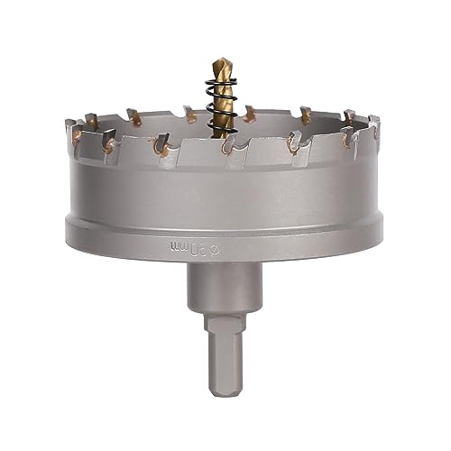 Vearter 90mm Hartmetall Lochsäge, TCT Lochbohrer Bohrer mit Zentrierbohrer, Hartmetallbohrer für Metall, Edelstahl, Baustahl, Aluminium, Kupfer, Eisen, Kunststoff, Glasfaser von Vearter