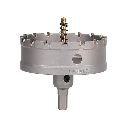 Vearter 92mm Hartmetall Lochsäge, TCT Lochbohrer Bohrer mit Zentrierbohrer, Hartmetallbohrer für Metall, Edelstahl, Baustahl, Aluminium, Kupfer, Eisen, Kunststoff, Glasfaser Vearter 92mm Hartmetall Lochsäge, TCT Lochbohrer Bohrer mit Zentrierbohrer, Hartmetallbohrer für Metall, Edelstahl, Baustahl, Aluminium, Kupfer, Eisen, Kunststoff, Glasfaser von Vearter