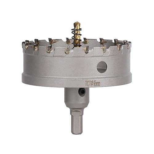 Vearter 95mm Hartmetall Lochsäge, TCT Lochbohrer Bohrer mit Zentrierbohrer, Hartmetallbohrer für Metall, Edelstahl, Baustahl, Aluminium, Kupfer, Eisen, Kunststoff, Glasfaser von Vearter