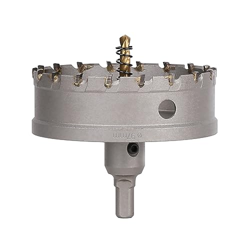 Vearter TCT Lochsäge, 97 mm Hartmetallbohrer mit Zentrierbohrer, Fräser für Hartmetall, Edelstahl, Baustahl, Aluminiumlegierung, Kupfer, Eisen, Kunststoff und Glasfaser Vearter TCT Lochsäge, 97 mm Hartmetallbohrer mit Zentrierbohrer, Fräser für Hartmetall, Edelstahl, Baustahl, Aluminiumlegierung, Kupfer, Eisen, Kunststoff und Glasfaser von Vearter