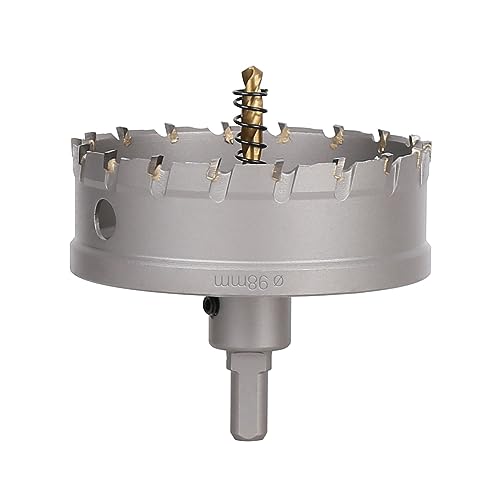 Vearter TCT Lochsäge, 98 mm Hartmetallbohrer mit Zentrierbohrer, Fräser für Hartmetall, Edelstahl, Baustahl, Aluminiumlegierung, Kupfer, Eisen, Kunststoff und Glasfaser Vearter TCT Lochsäge, 98 mm Hartmetallbohrer mit Zentrierbohrer, Fräser für Hartmetall, Edelstahl, Baustahl, Aluminiumlegierung, Kupfer, Eisen, Kunststoff und Glasfaser von Vearter