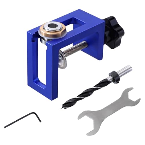 Dübelvorrichtung, Holzbearbeitungsdübelvorrichtung, Dübelbohrschablonen-Set, verstellbarer Bohrerlokator, Stanzer Locator für Holzbearbeitung, Schranktürdübelvorrichtung, Tischlerei Dübelvorrichtung von Veasbuu