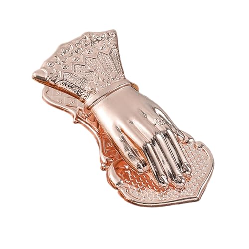Goldfarbene Metall-Büroklammern, Handform, Notizbuchklammer, Vintage-Dokumentenklammer, (10,1 x 5 x 2,5 cm), Metall-Lesezeichen und dekorativer Clip für Zuhause und Junk-Tagebücher von Veasbuu