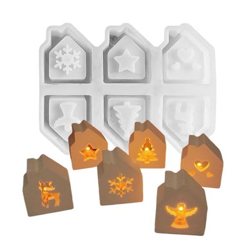 Hausförmige Formen, Epoxidharz-Gussformen, antihaftbeschichtete Silikonform für Schlossbonbons, Kerzenherstellung, Weihnachtsdesign für Handwerk und Harzprojekte von Veasbuu