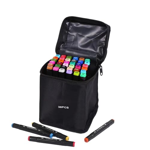 Tip Marker Set, Permanent Art Set zum Ausmalen, und Pinsel mit Tragetasche, kreative Zeichenstifte zum Ausmalen, Tagebücher und Projekte Tip Marker Set, Permanent Art Set zum Ausmalen, und Pinsel mit Tragetasche, kreative Zeichenstifte zum Ausmalen, Tagebücher und Projekte von Veasbuu