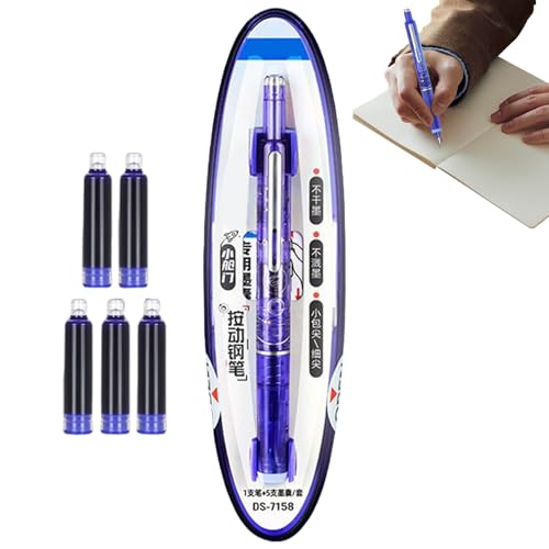 Veasbuu Einziehbarer Füllfederhalter, 0,38 mm, glattes Schreibwerkzeug, nachfüllbare Tintenpatronen, Design für Notizbuch, Kunst, Skizzieren, Schule, Journaling und tägliches Schreiben, robustes Veasbuu Einziehbarer Füllfederhalter, 0,38 mm, glattes Schreibwerkzeug, nachfüllbare Tintenpatronen, Design für Notizbuch, Kunst, Skizzieren, Schule, Journaling und tägliches Schreiben, robustes von Veasbuu
