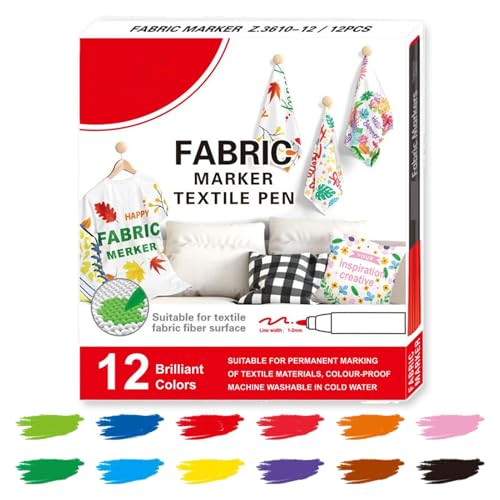 Veasbuu Fabric Marker, Cloth Paint Pen, 6.3x5.71 Inches Textile Watercolor Markers, Washable Ink, Multi Color Set, Ideal for Home, Outdoor, Laundry, Shoe, Ceramic, Tote Bag, Tablecloth Veasbuu Fabric Marker, Cloth Paint Pen, 6.3x5.71 Inches Textile Watercolor Markers, Washable Ink, Multi Color Set, Ideal for Home, Outdoor, Laundry, Shoe, Ceramic, Tote Bag, Tablecloth von Veasbuu