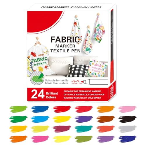 Veasbuu Fabric Marker, Cloth Paint Pen, 6.3x5.71 Inches Textile Watercolor Markers, Washable Ink, Multi Color Set, Ideal for Home, Outdoor, Laundry, Shoe, Ceramic, Tote Bag, Tablecloth Veasbuu Fabric Marker, Cloth Paint Pen, 6.3x5.71 Inches Textile Watercolor Markers, Washable Ink, Multi Color Set, Ideal for Home, Outdoor, Laundry, Shoe, Ceramic, Tote Bag, Tablecloth von Veasbuu