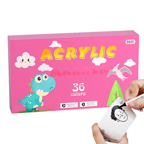 Veasbuu Kids Art Graffiti Marker Acrylfarbe Marker Permanent Paint Pen Set Soft Tip Graffiti Marker Schnell Trocknende Paint Marker Wasserbasis Acrylmarker Graffiti Marker für Leinwand von Veasbuu