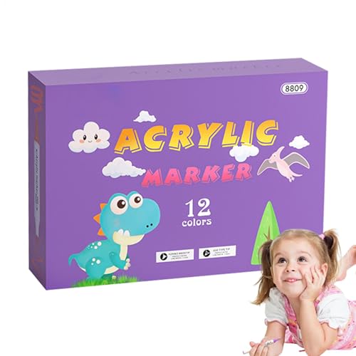 Veasbuu Kids Art Graffiti Marker Acrylfarbe Marker Permanent Paint Pen Set Soft Tip Graffiti Marker Schnell Trocknende Paint Marker Wasserbasis Acrylmarker Graffiti Marker für Leinwand von Veasbuu