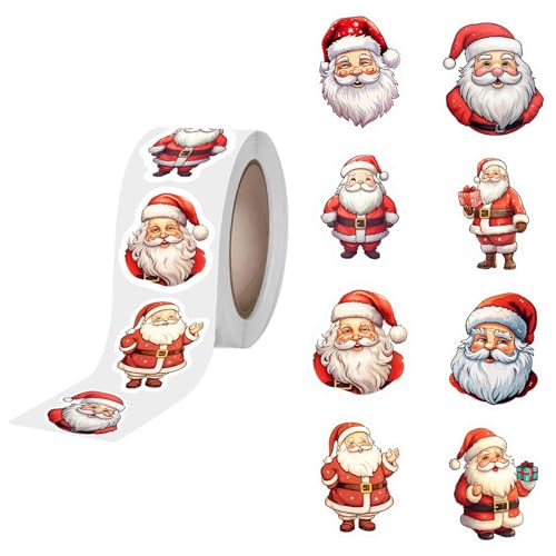 Veasbuu Weihnachtsaufkleber Etiketten Rolle – Weihnachtsetikett Aufkleber Urlaub Handwerk Tag Aufkleber – Selbstklebende Weihnachtsaufkleber für Zubehör, Wasserflaschen von Veasbuu