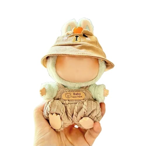 Vectella Labubu 17 cm Mini Plüschpuppen -Outfit -Accessoires Für -Puppen Sitzende Party Plaid Overalls Kleidung-braun Vectella Labubu 17 cm Mini Plüschpuppen -Outfit -Accessoires Für -Puppen Sitzende Party Plaid Overalls Kleidung-braun von Vectella