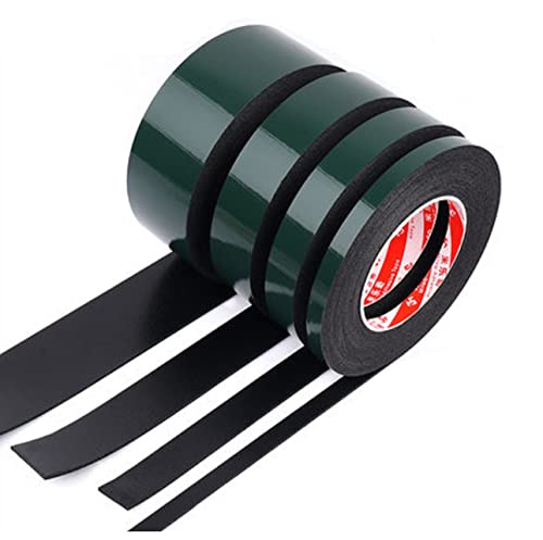 VEDA Schaumstoff-Klebeband, doppelseitig, wasserfest, 25 m, 10/15/20/25/30 mm, Schwarz, 2 mm dick (Mix-Packung, 5 Rollen je 5 Meter) von Veda