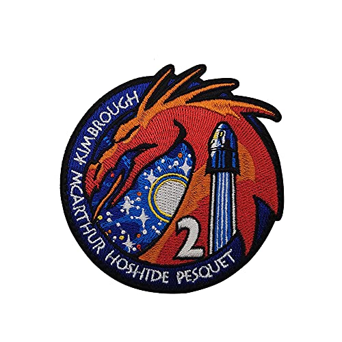 NASA Spacex Crew-2 Astronautenmission-Aufnäher, bestickt, für Teams, taktisches Moral, Emblem, Applikation für Reisen, Kappen, Taschen, Westen, Militäruniformen von Veelkrom