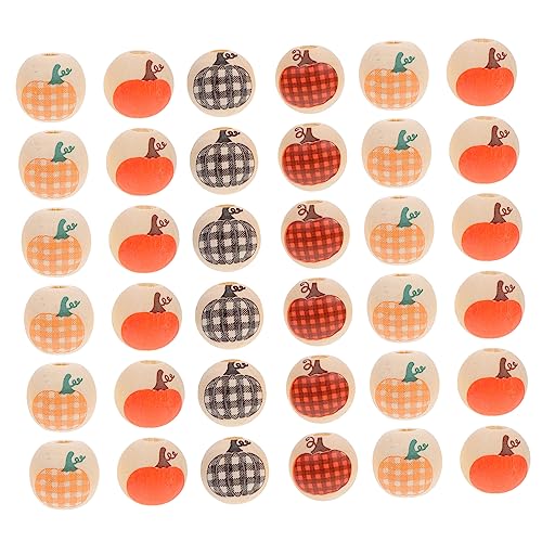 60Stücke Halloween Holzperlen DIY Zubehör Pumpkin Wood Beads für Schmuckherstellung Basteln und Dekoration für Projekte und 60Stücke Halloween Holzperlen DIY Zubehör Pumpkin Wood Beads für Schmuckherstellung Basteln und Dekoration für Projekte und von Veemoon