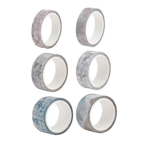 Veemoon 1 Karton 6 Rollen Klebeband Sammelalbum farbig Streifen Zeitschrift Planerband the washi tape washi-tape Safe tape Paper tape dekoratives Papierband Handkonto Papierband Light Grey von Veemoon
