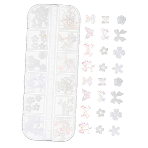 Veemoon 1 Karton Teiliges Nail Art DIY mit Blumen und Schimmernden Charms Kreative Maniküre Zubehör für Mädchen Einfach Anzuwenden für Zuhause und von Veemoon
