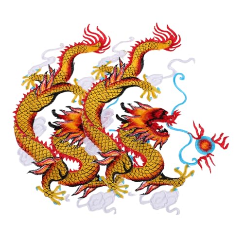 Veemoon 1 Paar Drachensticker Aufkleber Aufbügelapplikationen für Kleidung gestickte Patches zum Aufbügeln Aufnäher für Kleidung chinesische Patches Drachenapplikation Polyester Veemoon 1 Paar Drachensticker Aufkleber Aufbügelapplikationen für Kleidung gestickte Patches zum Aufbügeln Aufnäher für Kleidung chinesische Patches Drachenapplikation Polyester von Veemoon