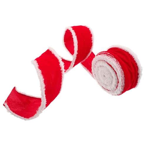 Veemoon 1 Rolle Bänder für Handwerk Weihnachtsdekoration Bastelmaterial Party Corporation hochzeit dekoration weihnachtsgeschenke Weihnachtsbaumband rotes Samtband Band für Blumen Nylon von Veemoon