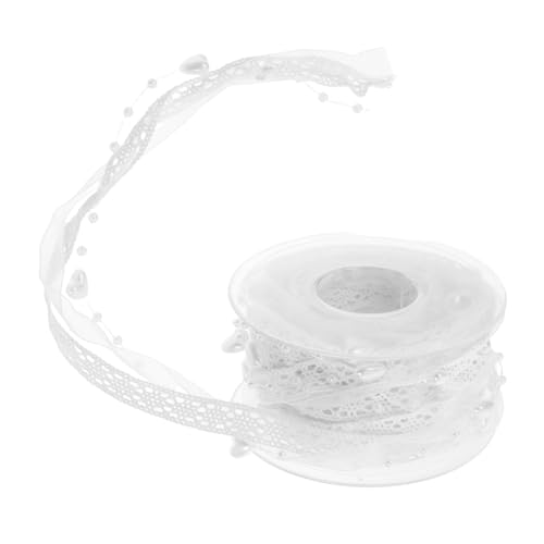 Veemoon 1 Rolle Bandspitze Stoff Hochzeit Handwerk Perlenband Braut- Heiraten Nähen Spitzenband Spitzenbesatz Im Vintage-stil Gehäkelt Diy Kleidungsstück Zubehör Diy -band Weiß Polyester von Veemoon